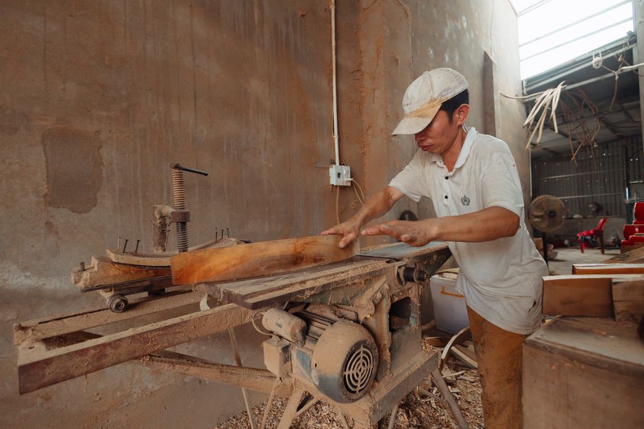 Carpenter working on custom woodwork