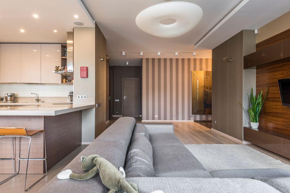 Modern interior of a beautifully remodeled home